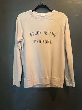 Refined Canvas 'Stuck In The End Zone' French Terry Crewneck Sweatshirt S